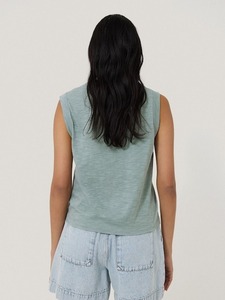 เสื้อกล้ามระบายอากาศได้ดีของผู้หญิงเสื้อกล้ามแบบถักแขนกุดยาวสั้นใส่สบายสำหรับใส่เล่นโยคะฤดูร้อน - Product Image 4