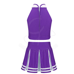 ชุดยูนิฟอร์มการแสดงฟุตบอลชุดเชียร์ลีดเดอร์ของเด็กผู้หญิงผ้าโพลีเอสเตอร์100% ติดฉลากส่วนตัว - Product Image 6