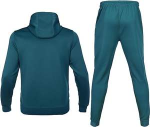 Survêtement de jogging personnalisé pour hommes, coupe classique, polyester/coton, sweat-shirts et pantalons imprimés décontractés avec fermeture éclair - Product Image 2