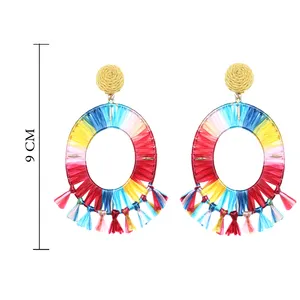 Trendy Handcrafted colorful Earring For women And girl Online / Thread / Metal / Embroidery Earring - SHJ-7109