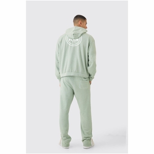 Chándal desgastado bordado con logotipo personalizado Sudadera con capucha de algodón 100% para hombre Patrón sólido Diseño digital de invierno de gran tamaño - Product Image 2