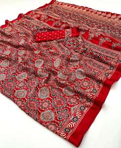 ผ้าไหม gajji ajrakh กับ bandhej Saree lagdi บริสุทธิ์ gajji ผ้าไหมนุ่ม Saree แฟนซี - Product Image 6