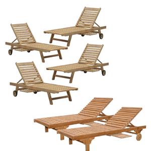 Chaise longue Table et chaise de salle à manger d'extérieur Ensemble de meubles de jardin modernes Luxe Original de l'Indonésie - Product Image 2