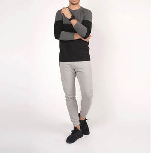 Chándales de hombre personalizados transpirables de algodón 100% de calidad superior, conjunto de sudadera de jersey liso de dos piezas, cuello redondo de talla grande - Product Image 4