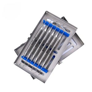 6 pièces ensemble de détartreur de faucille dentaire professionnel en acier inoxydable hygiène buccale pour le nettoyage des dents ensemble d'instruments chirurgicaux dentaires CE - Product Image 1
