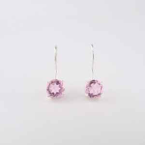 Pendientes de Plata de Ley Chapados en Oro con Morganita Rosa, Certificados por IGI, Piedra de Nacimiento de Junio, Regalo de Aniversario para Mujer - Product Image 3