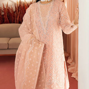 2025 Gorgeous <b>Pink</b> Color <b>Wedding</b> Wear Look Muslim Women Wear High Quality Designer Sharara Gharara Suit - Product Image 2