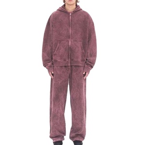 Conjunto de Chándal Unisex Personalizado Lavado, 100% Algodón, con Estampado, Lavado Ácido, Efecto Desgastado, Corte Acampanado, de Alto Gramaje 2026 - Product Image 2