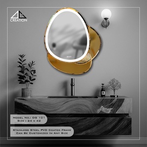 Miroir sans cadre en acier inoxydable à revêtement PVD pour vanité de salle de bain offrant un décor élégant et moderne d'Inde - Product Image 3