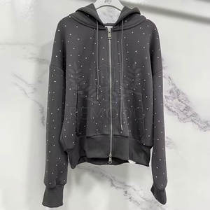 Conjunto Deportivo Casual de Invierno para Mujer, con Pedrería, Sudadera con Capucha Elegante y Brillante y Pantalones Deportivos, Conjunto de 2 Piezas, Largo, de Algodón - Product Image 4