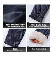 Gants de luxe pour hommes/Gants d'hiver en cuir de mouton chaud à écran tactile/du Pakistan