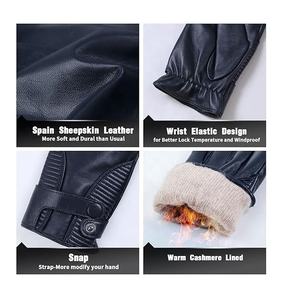 Gants de luxe pour hommes/Gants d'hiver en cuir de mouton chaud à écran tactile/du Pakistan - Product Image 2