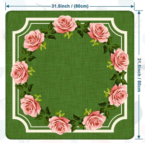 Pembe Gül Çelengi Mahjong Matı 80x80cm 3mm Kauçuk Destekli Kare Dikişli Kenar - Product Image 2