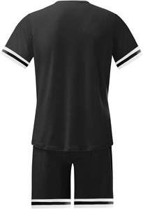 Logo personnalisé broderie hommes Vintage surdimensionné blanc ensemble de t-shirts grande taille extensible 2 pièces survêtement costume short été piste - Product Image 2