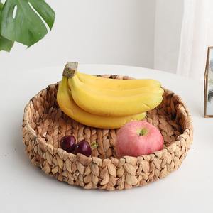 Natural <b>water</b> hyacinth basket trays home <b>storage</b> and organization straw tray <b>container</b> OEM ODM acceptable - Product Image 4