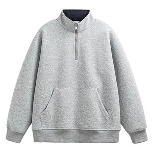 Sudadera con Capucha de Alta Calidad para Hombre, con Cierre de 1/4, Gruesa, 100% Algodón, Sudadera con Cierre, Unisex, Sudadera de Forro Polar con Media Cremallera - Product Image 1