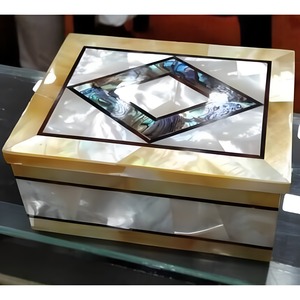 Handmade Gốm Đá Cẩm Thạch hộp đồ trang sức cho Bông tai Lưu trữ hình chữ nhật hình dạng giá thấp bán quý đá <span class=keywords><strong>Inlay</strong></span> làm việc chị của món quà - Product Image 1