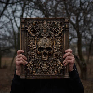 Panneau mural gothique en bois, sculpture décorative de style baroque sculptée à la main pour l'art domestique et l'affichage en studio - Product Image 6