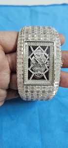 Luxury <b>Men's</b> Iced Out <b>Watch</b> With Moissanite Brilliant Diamond Stainless Steel <b>Bracelet</b> ETA Movement Box Packing - Product Image 6