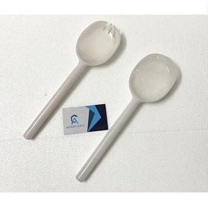 Juego para servir ensalada de resina vertido a mano de último diseño, vajilla de resina con acabado brillante, cuchara para servir alimentos seguros, tenedor, servidor de ensalada de resina - Product Image 3