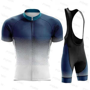 Ropa de ciclismo personalizada para hombre, ropa de bicicleta MTB, ropa de bicicleta negra transpirable, conjuntos de Jersey de Ciclismo de manga corta, pantalones cortos acolchados de Gel - Product Image 1