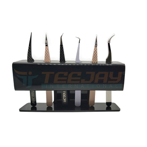 Soporte de Acrílico Negro de la Mejor Calidad para Pinzas de Cejas y Pestañas, Exhibidor Decorativo de Seis Orificios para Pinzas - Product Image 1