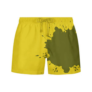 High Quality Heat Sensitive Casual Adult Yellow Color Quick Dry Waterproof Breathable Eco-Friendly <b>Knee</b> <b>Length</b> <b>Men's</b> <b>Shorts</b> - Product Image 2