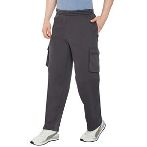 Pantalons Streetwear personnalisés pour hommes Pantalon de survêtement gris surdimensionné en éponge française Pantalon de survêtement Baggy étoilé à jambes larges pour hommes - Product Image 2