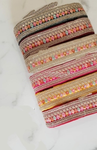 Lacets de travail en fil brodé sur mesure avec options multicolores, broderie à la machine de 1.5 pouces de largeur - Product Image 2