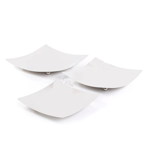 Bandeja de servicio hecha a mano de calidad superior Bandeja de chocolate brillante plateada Bandeja de comedor de hierro de diseñador con forma - Product Image 3