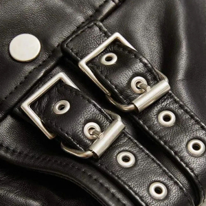 Promoción Chaqueta de cuero de invierno de piel de oveja genuina para mujer con forro polar de algodón Nuevo Diseño de Moda y bordado - Product Image 5