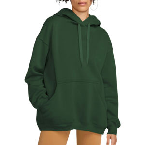 Sweats à capuche surdimensionnés épais en polaire polyester coton personnalisé coupe ample respirant épaule tombante Y2K impression bouffante 500gsm sweats à capuche pour femmes - Product Image 3