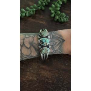 Bobby Johnson #8 Turquoise & Sterling <b>Silver</b> Fashion <b>Cuff</b> <b>Bracelet</b> - Product Image 2