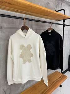 เสื้อฮู้ดตัวใหญ่สำหรับผู้ชายและผู้หญิงสีขาวล้วนสำหรับฤดูหนาวทรงหลวม3D แบบกรดไซส์ใหญ่พิเศษออกแบบโลโก้ได้ตามที่ต้องการ - Product Image 3