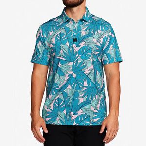 Vente en gros d'usine de polos de golf délavés avec lettres imprimées style plage grande taille polo pour hommes - Product Image 5