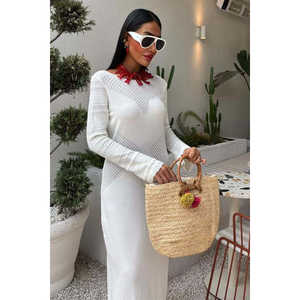 เดรสไหมพรมคอกลมลายฉลุ รุ่น 2861 ระบายอากาศได้ดีและเข้ารูปตามธรรมชาติ - Product Image 2