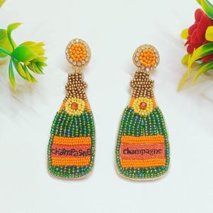 Pendientes bordados multicolores para mujeres y niñas, cuentas de moda hechas a mano y costura, gran oferta, regalos de punto de cruz - Product Image 2