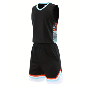 Uniformes de baloncesto personalizados para hombre de MOQ bajo de color sólido de último diseño/ropa deportiva conjuntos de uniformes de baloncesto personalizados - Product Image 3