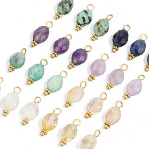 Oval Tumble Diamond Gemstone Christian Charm <b>Pendant</b>-925 Sterling Silver Gold Plated Charms Wholesale - Product Image 3