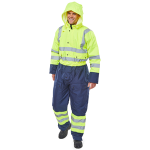 Hi Viz Impermeable Reflectante Ropa DE TRABAJO Overol Chaqueta DE SEGURIDAD transpirable Invierno Logotipo personalizable Invierno Algodón Nylon Ajustable - Product Image 1