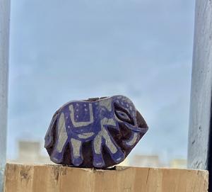 Timbres en bois de teck sculptés à la main en forme d'éléphant |   Motifs d'éléphants |   Outils de sérigraphie textile - Product Image 5
