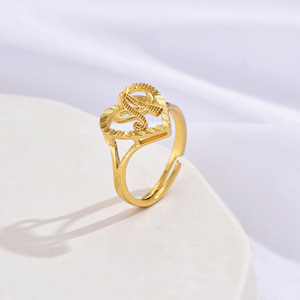 Anelli personalizzati con lettere personalizzate da donna placcati in oro con anello personalizzato con lettere personalizzate <span class=keywords><strong>gioielli</strong></span> per bambine - Product Image 3