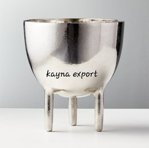 LATEST DECORATIVE MODERN LUXURY STAINLESS STEEL POLISHED HAMMERED BOWL BRASS FLOWER <b>NUTS</b> DATES RAMZAN COLLECTION PARTY BOWLS - Product Image 6