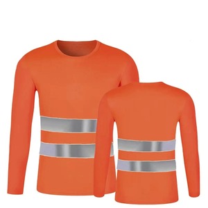 Otoño de los hombres de seguridad de trabajo de construcción de rayas reflectantes transpirable absorción de sudor 3D impreso cuello redondo Camiseta de manga larga - Product Image 6