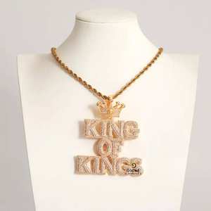 Personalizado 10K oro blanco Unisex colgante D incoloro corte Moissanite diamantes totalmente helado estilo Hip Hop para fiestas - Product Image 5