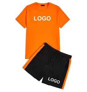 Camisa de manga corta de verano para hombre, chándal de algodón para hombre, Camiseta con bolsillo, conjunto de pantalones cortos para hombre, logotipo y diseño personalizados, servicio OEM - Product Image 4