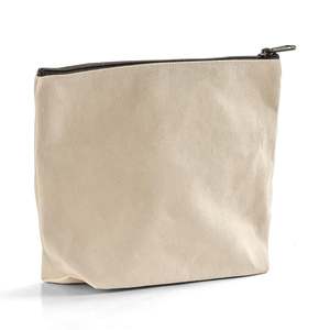 <b>Large</b> Eco-Friendly Zippered Canvas Pouch Custom Logo Makeup Organizer <b>Bag</b> with Holographic Feature for <b>Cosmetics</b> Storage - Product Image 2