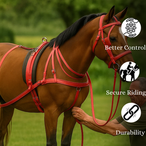 Juego de arnés de caballo para juego de arnés de caballo extra fuerte y suave para lo último en comodidad y control elaborado - Product Image 3