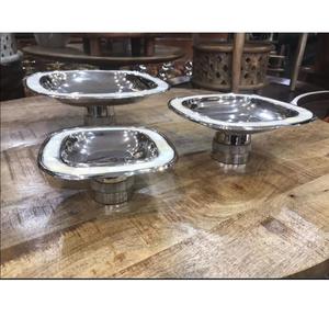 Tazón Decorativo de Lujo para el Hogar, Estilo Americano, Ecológico, con Incrustaciones de Nácar, Diseño Moderno, Plateado, para Bodas - Product Image 2