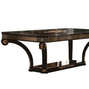 Meubles de salle à manger classiques traditionnels de luxe, table à manger réglable en marbre et bois massif, ensemble de 6 places pour la maison, l'hôtel, l'appartement - Product Image 5